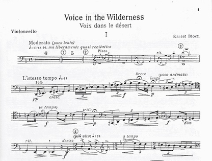 Bloch, Ernest: Voice In The Wilderness (cello & piano)