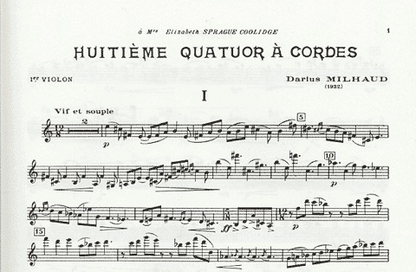 Milhaud, Darius: String Quartet No.8