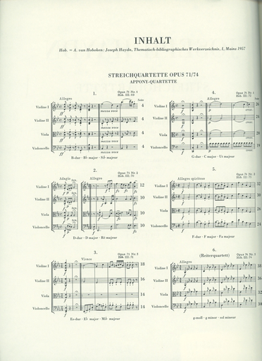 Haydn, F.J. (Feder, ed.): String Quartets, Vol.9 Op71 and Op. 74,  "Appony-Quartets", urtext (2 violins, viola, and cello)