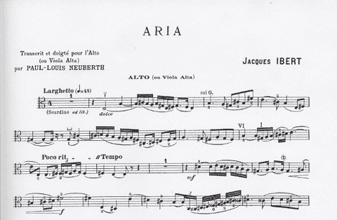 Ibert, Jacques: Aria (viola & piano)