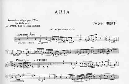 Ibert, Jacques: Aria (viola & piano)