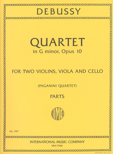 Debussy, Claude: Quartet Op.10 in G minor, Paganini string quartet
