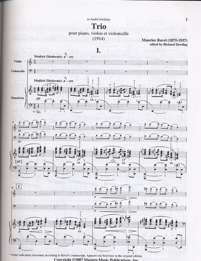 Ravel (Dowling): Trio for Violin, Cello, & Piano (piano trio) LudwigMasters