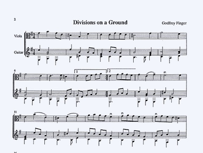 Finger, Godfrey: Divisions on a Ground (viola & guitar)