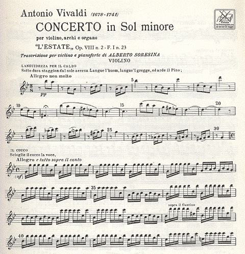 Vivaldi, A.: ''Summer'' from 4 Seasons (violin & piano)