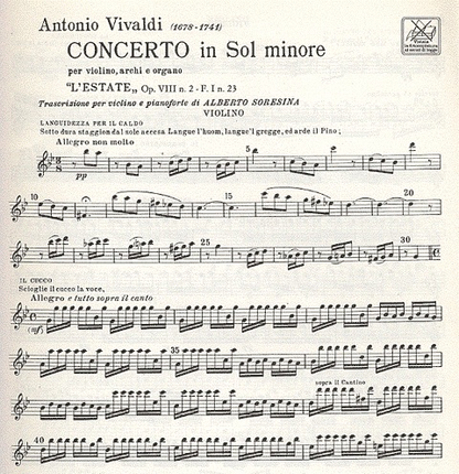Vivaldi, A.: ''Summer'' from 4 Seasons (violin & piano)