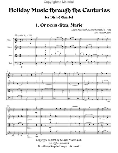 Clark, Philip: Holiday Music through the Centuries (string quartet)