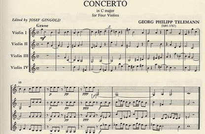 Telemann, G.P.: Concerto in C Major (4 violins) IMC
