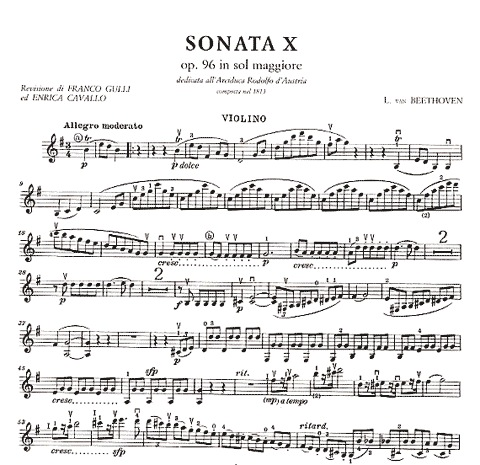 *OUT OF PRINT*  Beethoven, L. van (Gulli): Sonata Op.96 in G major (violin & piano)