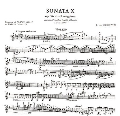 *OUT OF PRINT*  Beethoven, L. van (Gulli): Sonata Op.96 in G major (violin & piano)