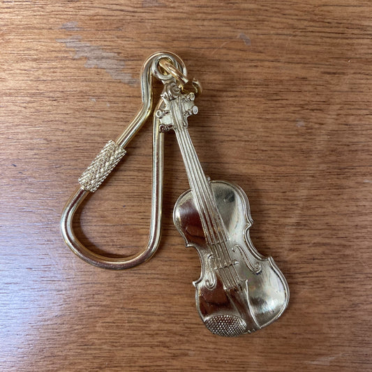 Violin Keychain - Polished Brass