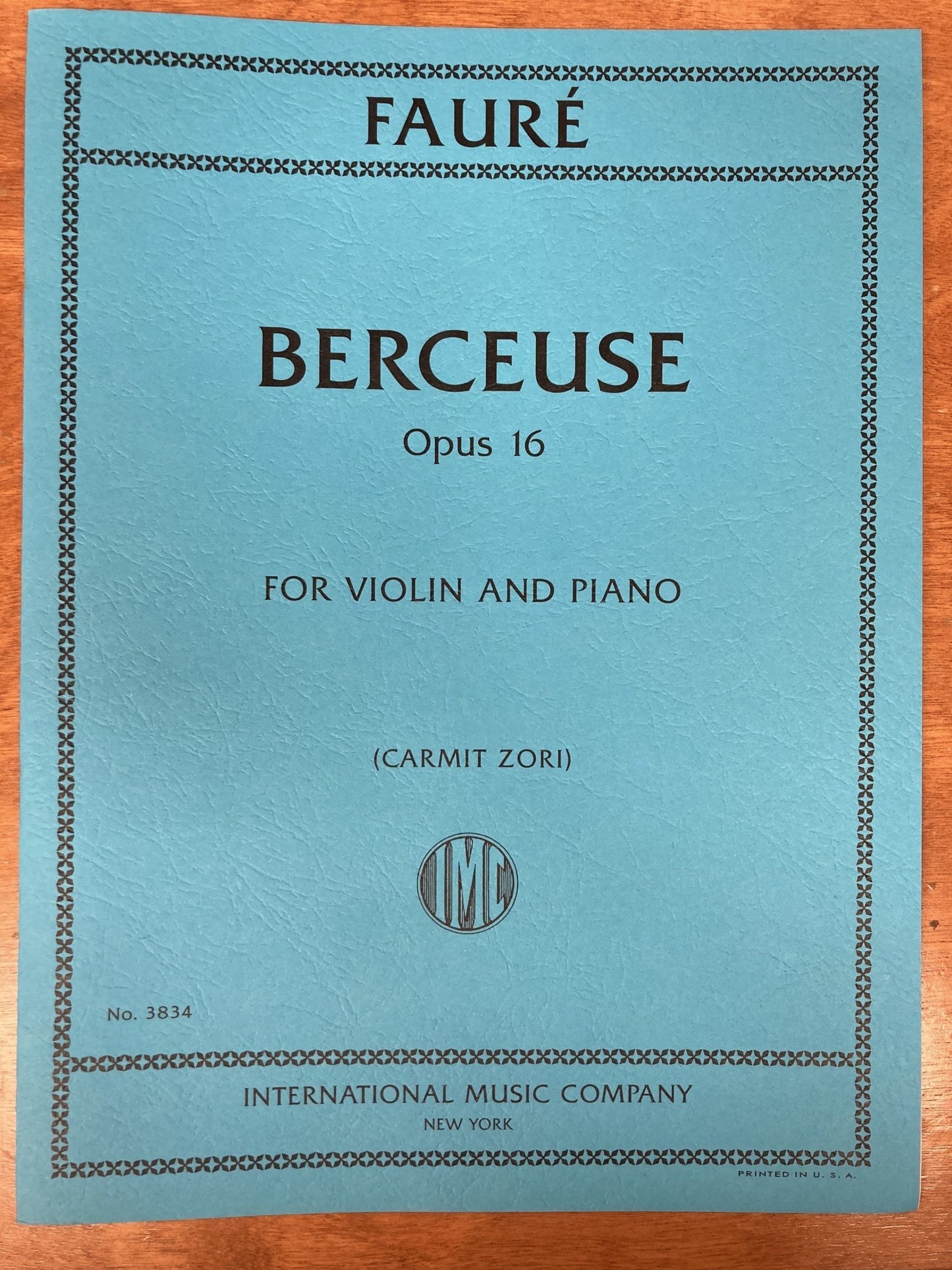Faure (Zori): Berceuse, opus 16 (violin and piano) IMC