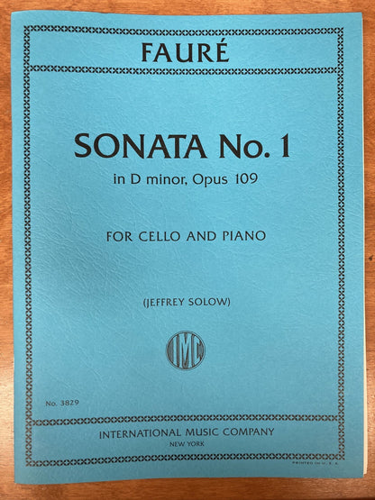 Faure (Solow): Sonata No.1 in D minor, opus 109 (cello and piano) IMC