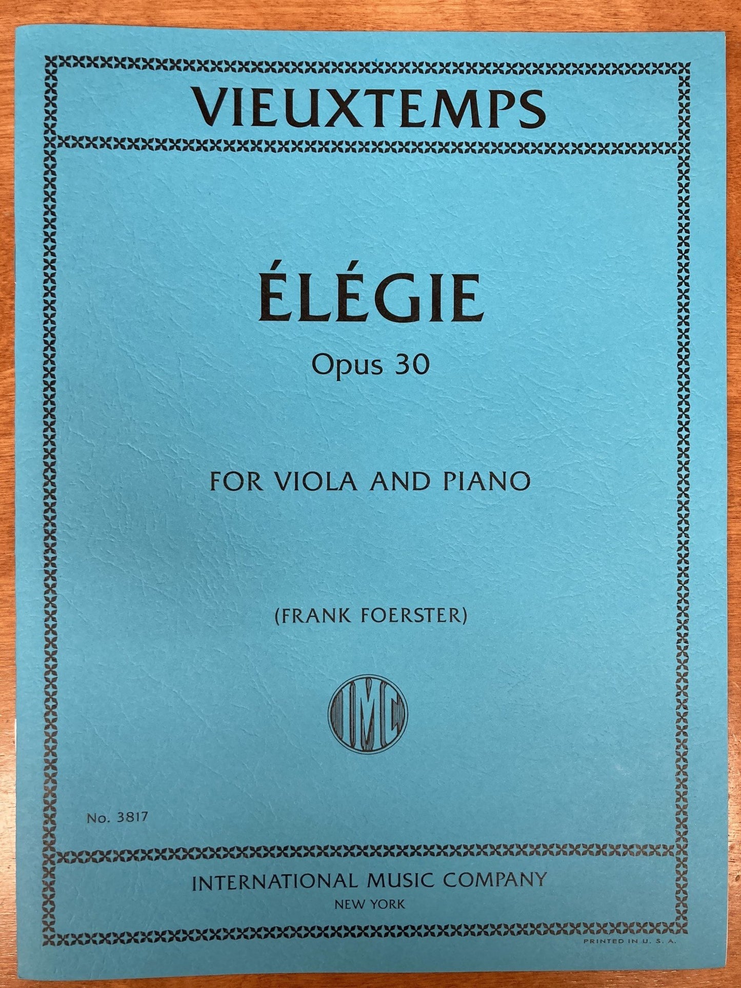 Vieuxtemps (Foerster): Elegie, opus 30 (viola and piano) IMC