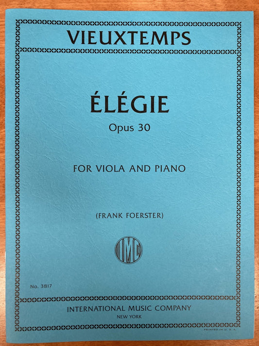 Vieuxtemps (Foerster): Elegie, opus 30 (viola and piano) IMC