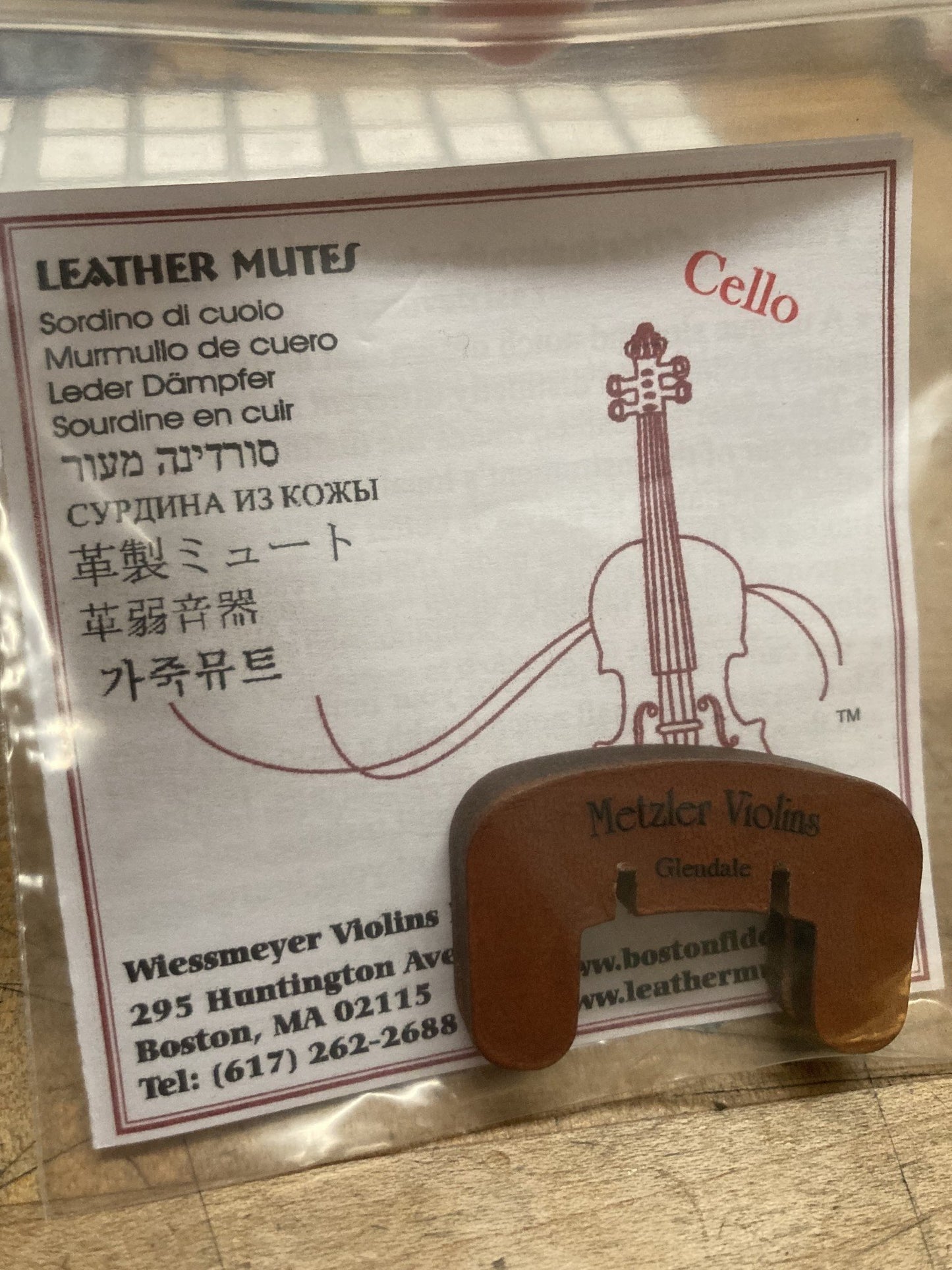 Leather cello mute, ''Metzler''
