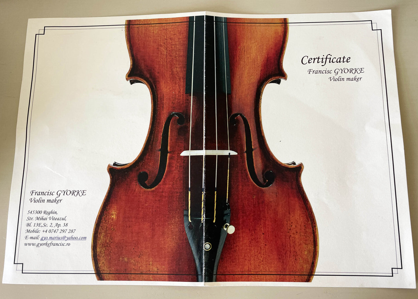 Francisc GYÖRKE cello, 2016, Reghin, Strad model, with certificate | Metzler Violins