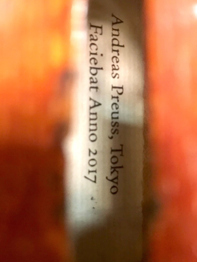 Andreas Preuss violin, 2017, Tokyo, Japan | Metzler Violins