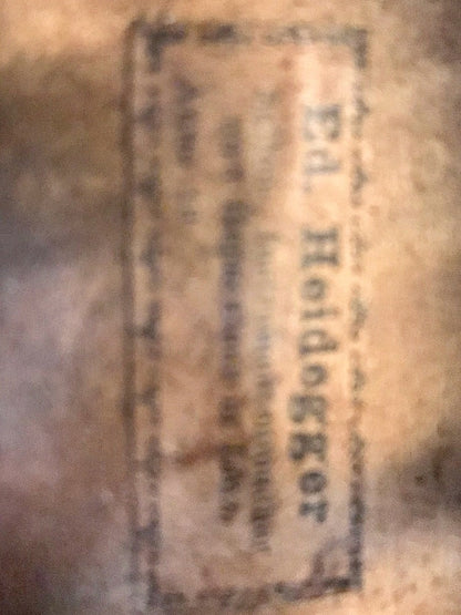 Ed. Heidegger violin, 1935  Linz, AUSTRIA | Metzler Violins