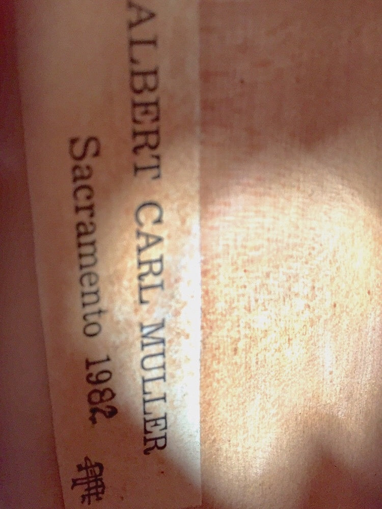 ALBERT CARL MULLER 4/4 violin, 1982 Sacramento