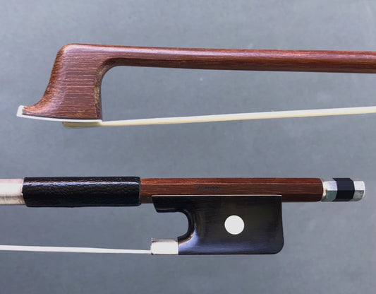 WERNER 4/4 Brazilwood viola bow, nickel full-mounted ebony frog, round stick