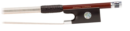 JonPaul Carrera carbon-fiber violin bow, silver, USA, with pearl inlaid button facets