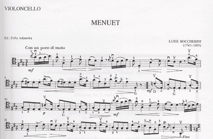 Boccherini, Luigi: Minuet (cello & piano)