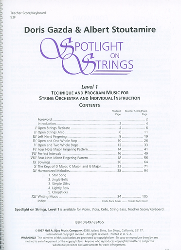 Gazda: Spotlight on Strings, Book 1 (Score)