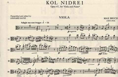 Bruch, Max: Kol Nidrei (viola & piano)