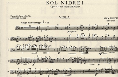 Bruch, Max: Kol Nidrei (viola & piano)