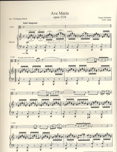 Schubert, F. (Birtel, arr.): Ave Maria, Op. 52, No. 6 (viola and piano)
