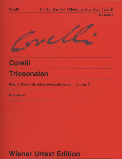 Corelli, A.: Trio Sonatas Vol. 1; Sonata da chiesa, Op. 1 and Op. 3, urtext (2 violins, cello, and piano)