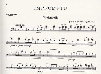Sibelius, Jean: Impromptu Op.78 No.1 (cello & piano)