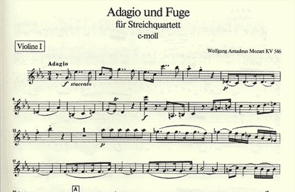 Mozart, W.A.: Adagio and Fugue in c minor, KV 546 (string quartet)