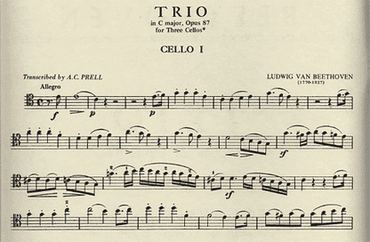 Beethoven, L.von: Trio in C major, Op.87 (3 cellos)