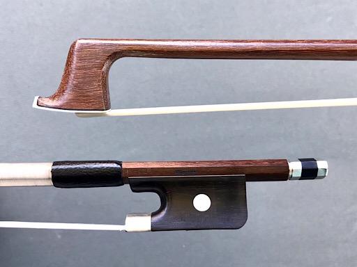 WERNER 4/4 Brazilwood viola bow, nickel half-mounted ebony frog, round stick