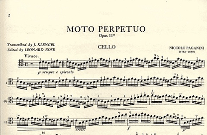 Paganini, Niccolo (Klengel/Rose): Moto Perpetuo Op.11 (Cello & Piano)