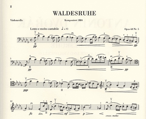 Dvorak, A. (Pospisil, ed.): Waldesruhe [Silent Woods], Op.68, urtext (cello & piano)