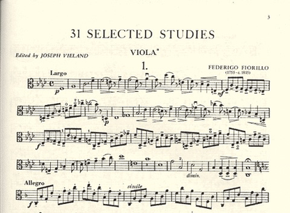 Fiorillo, F. (Vieland): 31 Selected Studies (Viola) IMC