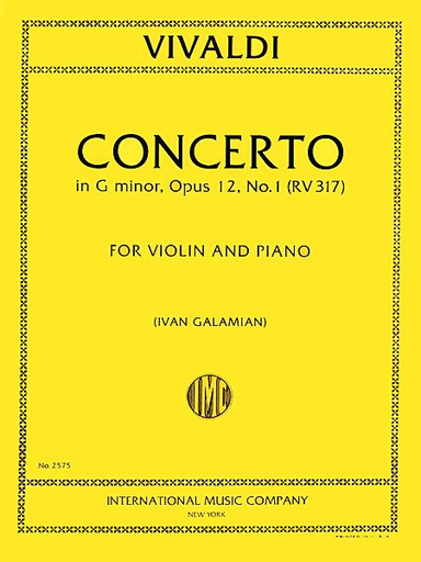 Vivaldi, Antonio: Concerto in G minor RV317, Op.12 No.1 (violin & piano)