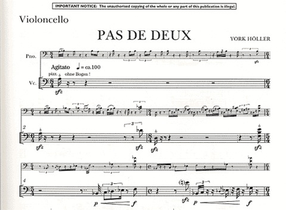 Holler, Y.: Pas de deux (cello & piano)