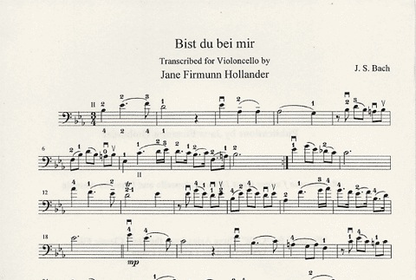Bach, J.S. (Hollander): Bist du Bei Mir (cello & piano)