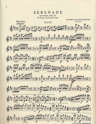 Beethoven, L.van: Serenade in D major Op.25 (Flute, Violin & Viola)