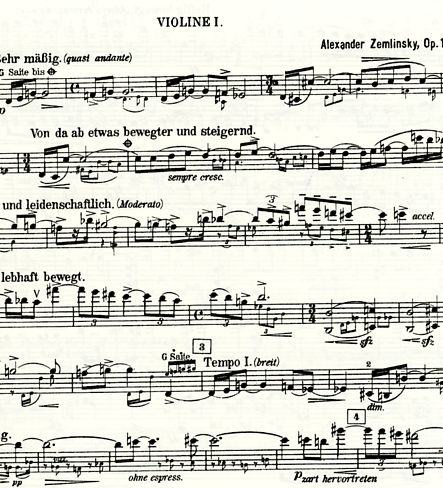 Zemlinsky, Alexander: String Quartet No.2 in A Op.15 (set of parts)