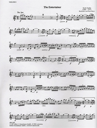 Joplin, Scott (Beyer): Ragtimes for String Quartet-Vol.1