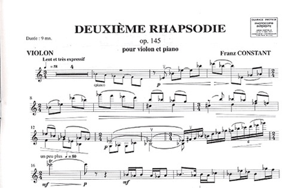 Constant, Franz: Deuxieme Rhapsodie Op. 145 (violin & piano)
