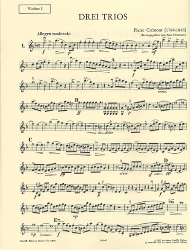 Cremont, Pierre (1784-1846): 3 Easy Trios (2 violins & cello)