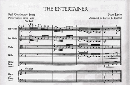Joplin, Scott: The Entertainer (string quartet) score and parts
