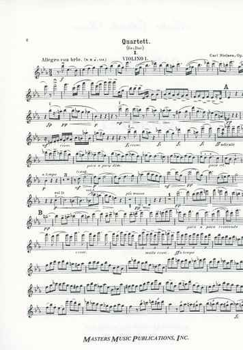Nielsen, Carl: Quartet in Eb minor Op.14 (2 violins, viola, cello)