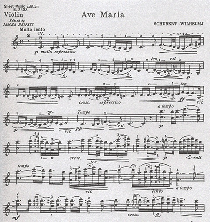 Schubert, Franz (Heifetz): Ave Maria (violin & piano)